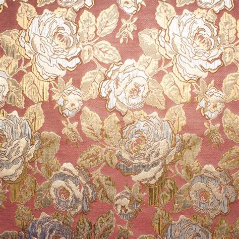 joann fabric metallic gold chiffon with pink roses|Metallic Gold Rose Brocade Fabric .